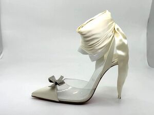 Christian Louboutin ASTRINODO DU DESERT Crystal Bow Silk Tie Heel Sandals